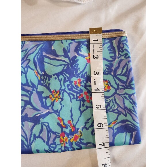 Lilly Pulitzer Blue Mai Tai  Makeup Cosmetic Travel Bag Pouch Nylon Zip Top - Picture 10 of 10